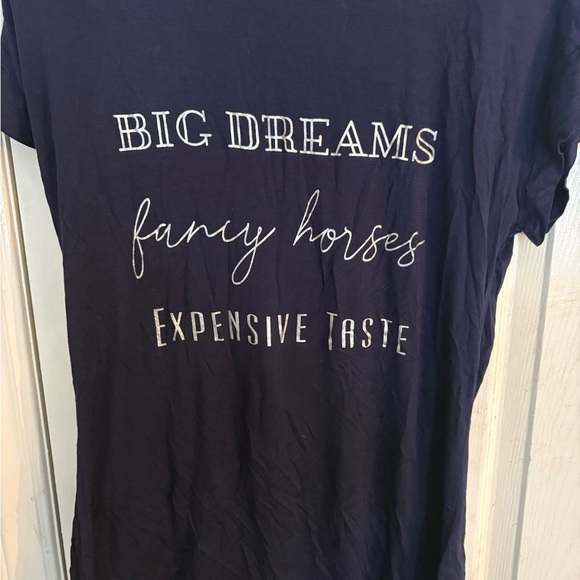 Navy Graphic Tee - Big Dreams Fancy Horses Spiced Equestrian women’s large. - Picture 2 of 7